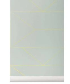 Ferm Living Lines Wallpaper - Mint