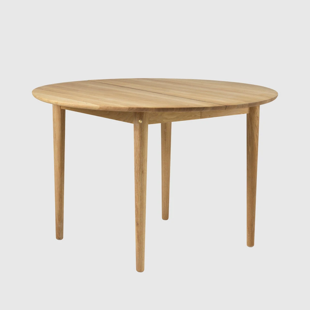FDB Mobler Extendable Dining Table Round Oak - Image 2