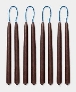 Ferm LIVING Dipped Candles In Brown – Set Of 8