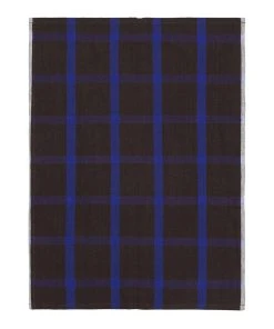 Ferm Living Hale Tea Towel – Chocolate/Bright Blue