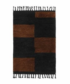 Ferm Living Mara Knotted Rug – Small – Black/Chocolate