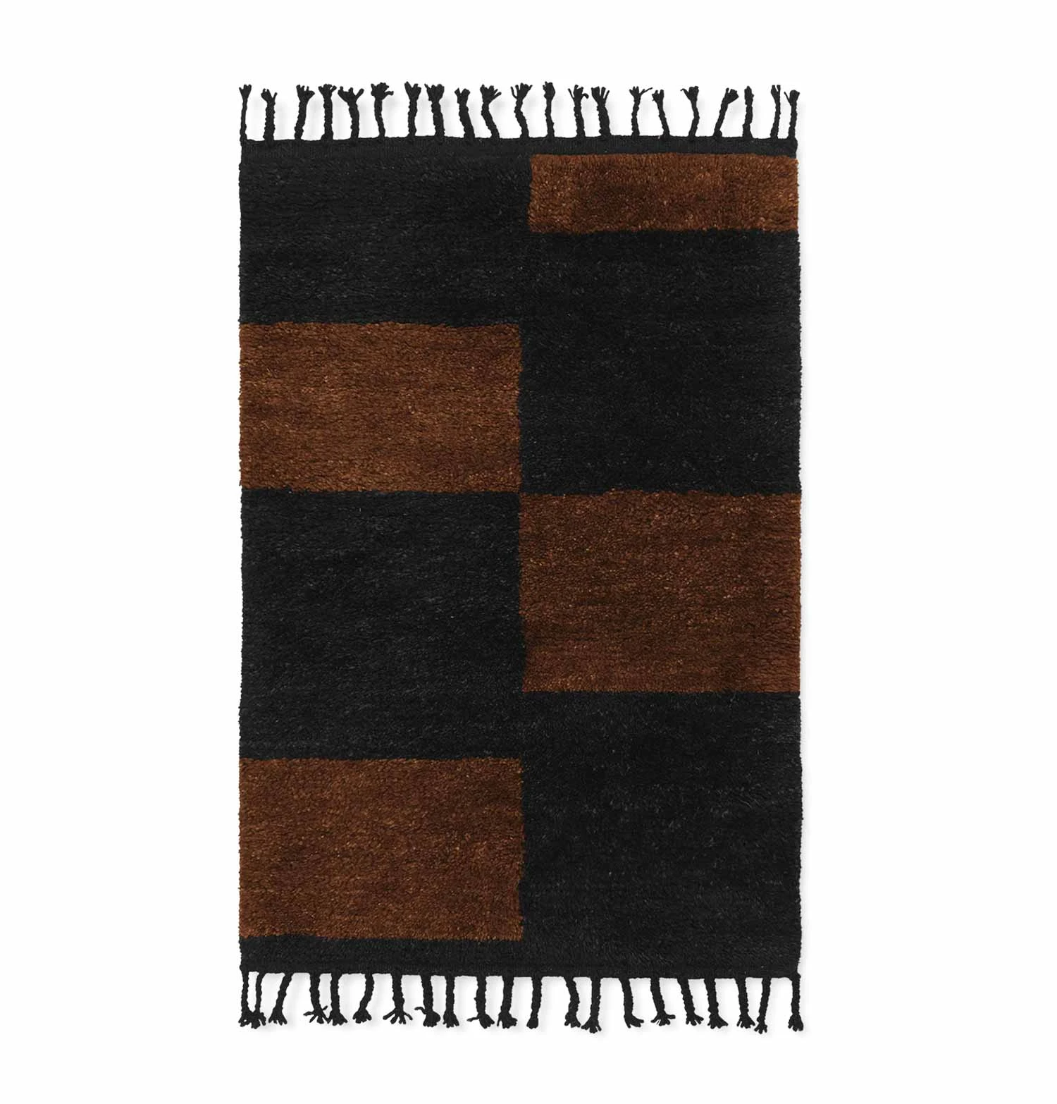 Ferm Living Mara Knotted Rug β Small β Black/Chocolate