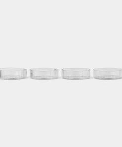 Ferm LIVING Ripple Serving Bowls – Set Of 4 – Clear