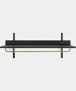 Ferm LIVING Sector Rack Shelf In Black Oak And Brass