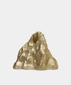 Ferm LIVING Small Stone Candle Holder In Brass