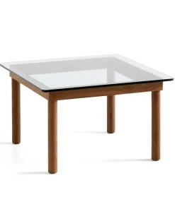 HAY Kofi Coffee Table – Solid Walnut – Clear Glass – Small
