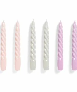 HAY Candle – Set Of 6 – Twist – Light Rose, Light Grey, Lilac